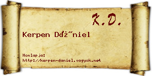 Kerpen Dániel névjegykártya