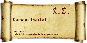 Kerpen Dániel névjegykártya